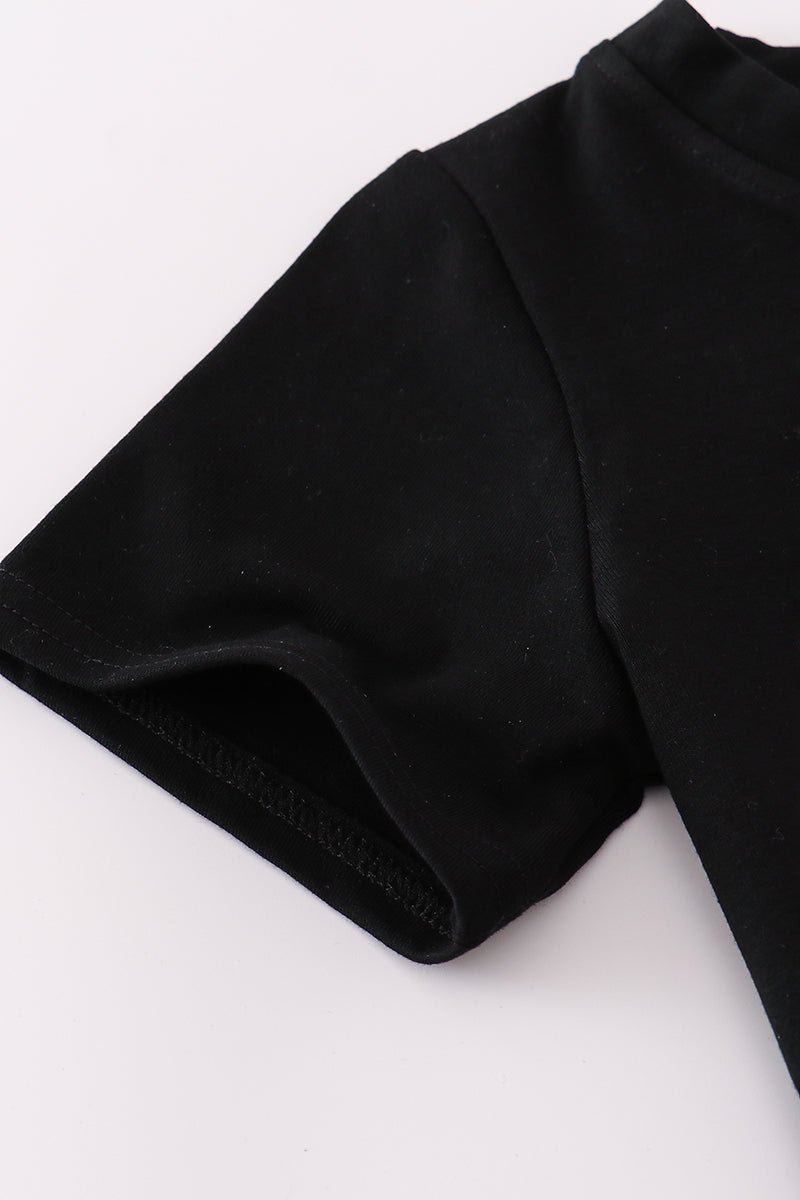 Black camouflage pumpkin applique top - Image 3