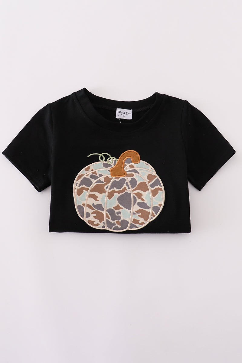 Black camouflage pumpkin applique top - Image 5