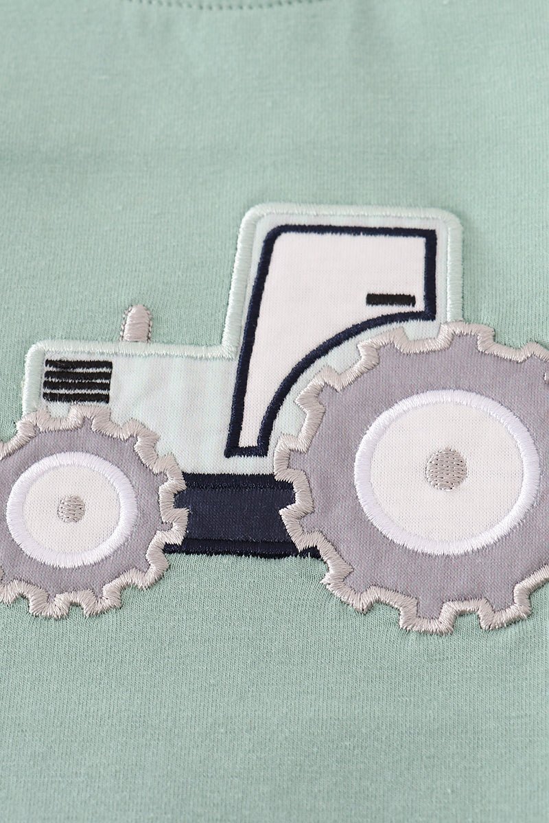 Blue excavator applique top - Image 2