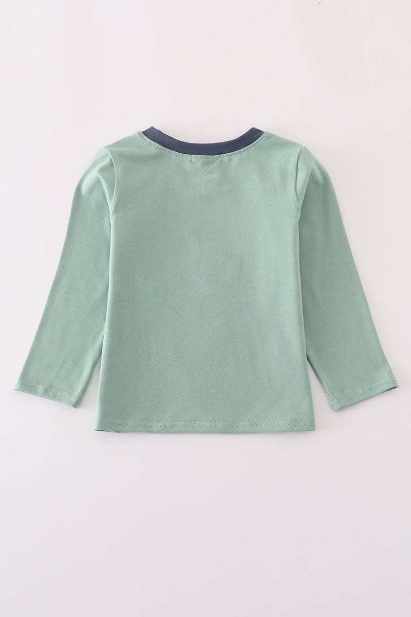 Blue excavator applique top - Image 5