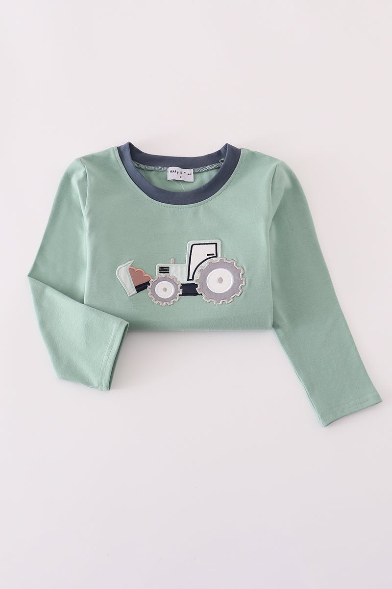 Blue excavator applique top - Image 6