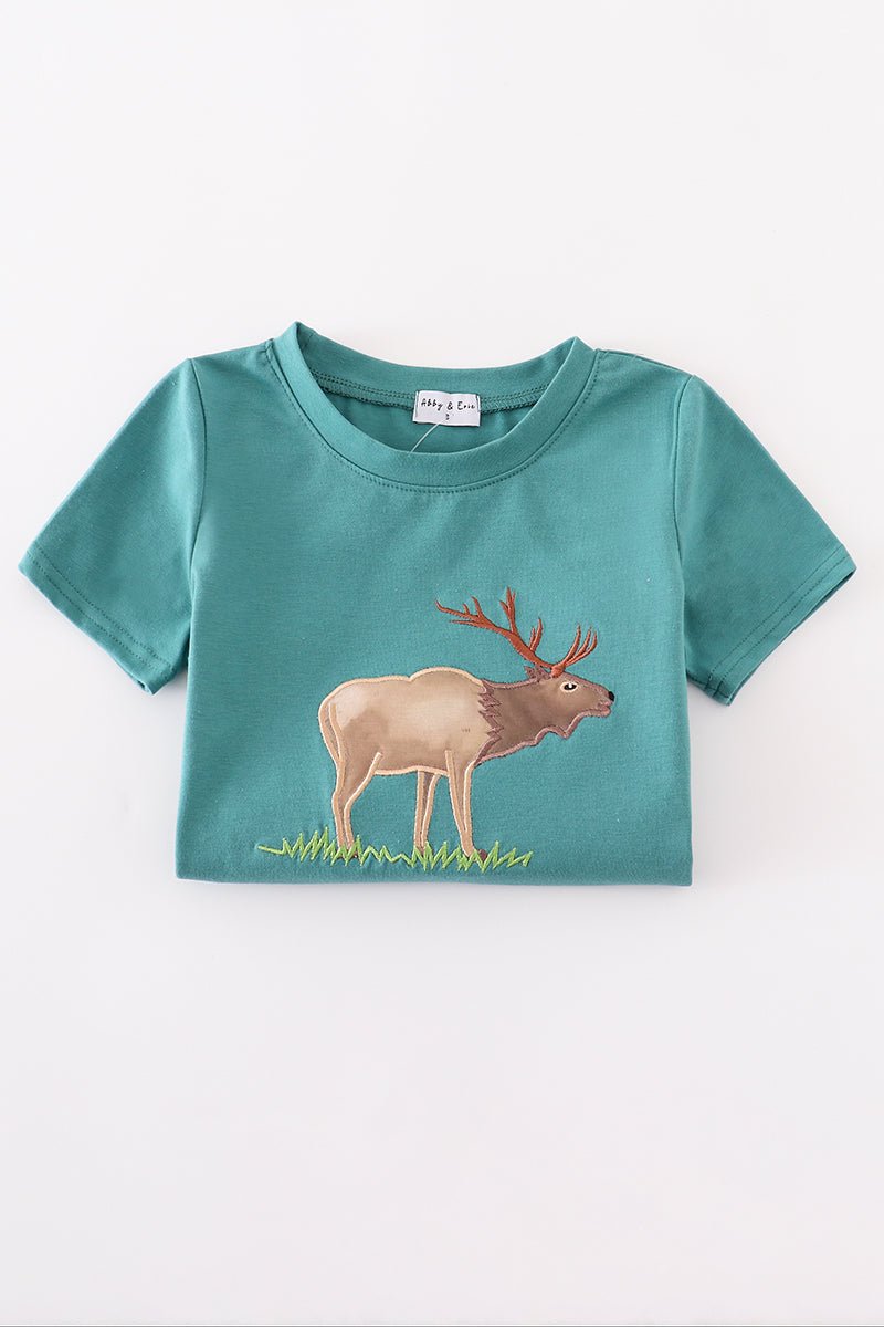 Blue deer applique top - Image 5