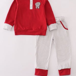 Alabama stripe elephant french knot pants set
