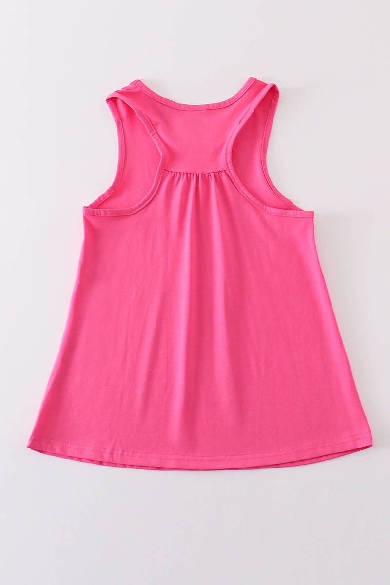 Hot pink blank basic kids teens adult tank top - Image 9