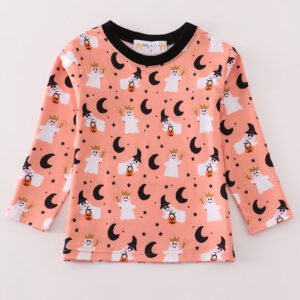 Premium Orange halloween ghost top