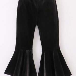 Premium Black velvet bell pants