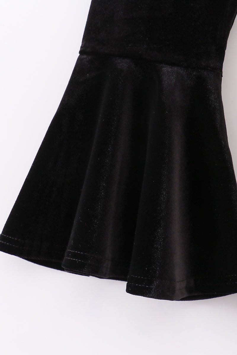 Premium Black velvet bell pants - Image 3