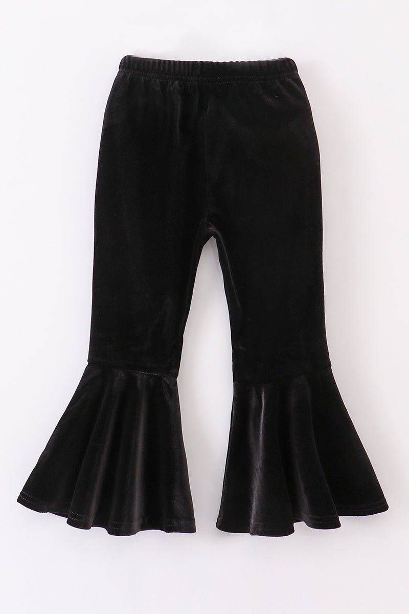 Premium Black velvet bell pants - Image 4
