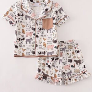 Beige farm girl pajamas set