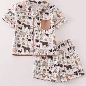 Beige farm boy pajamas set
