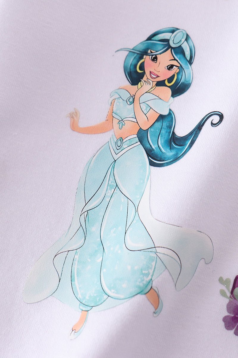 Mint princess bow print girl top - Image 2