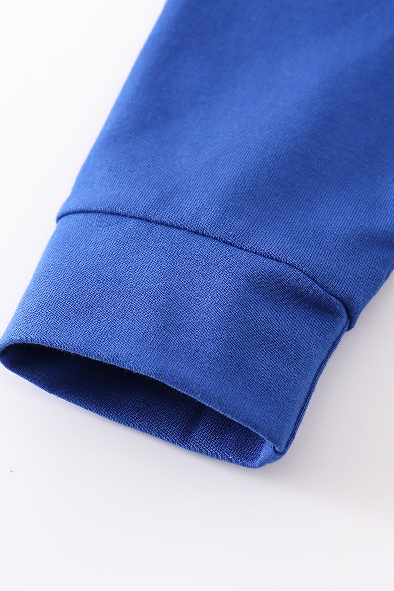 Blue chomp embroidery girl top - Image 4