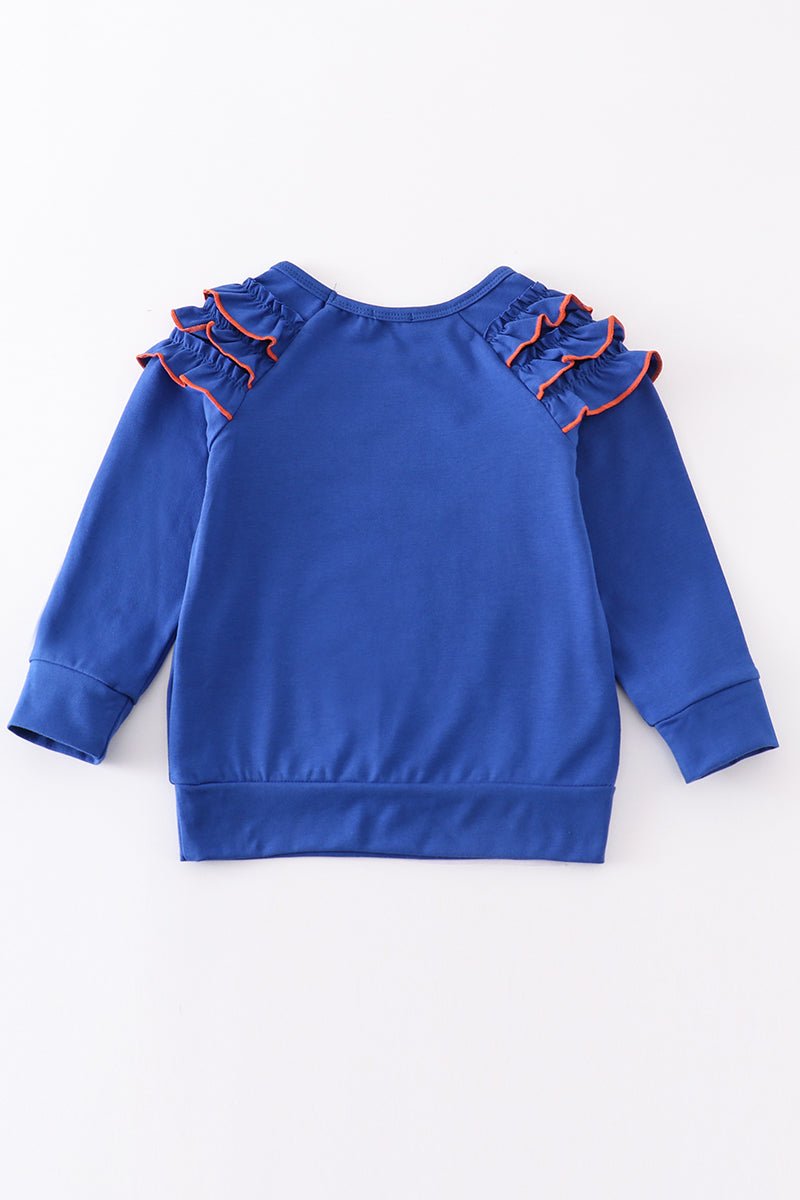 Blue chomp embroidery girl top - Image 5