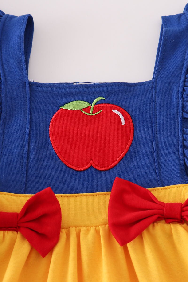 Apple embroidery bow ruffle dress - Image 2