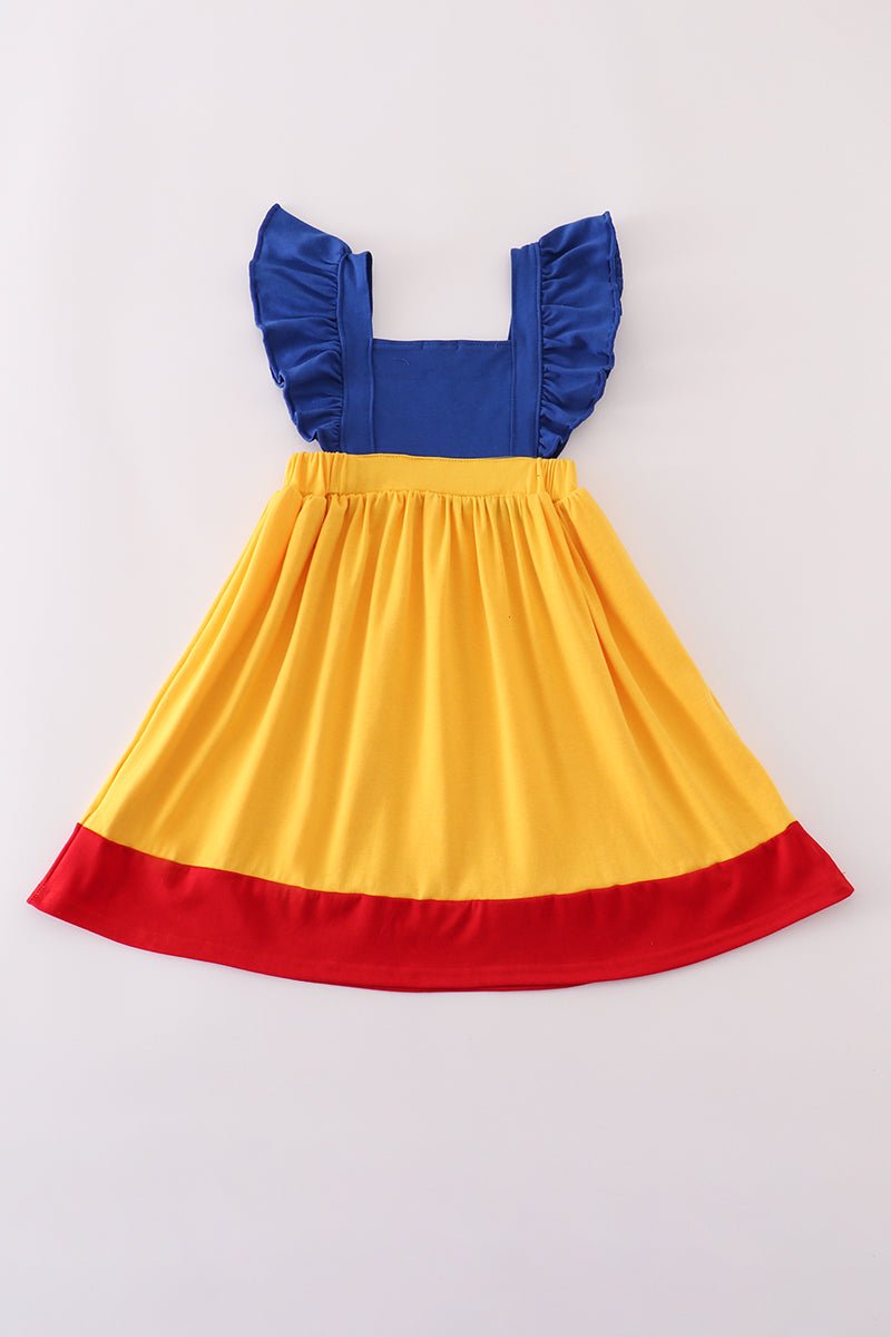 Apple embroidery bow ruffle dress - Image 5