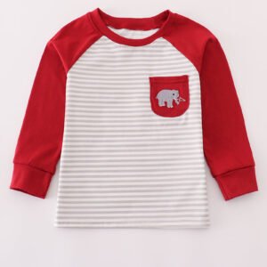 Alabama roll tide elephant embroidery stripe top
