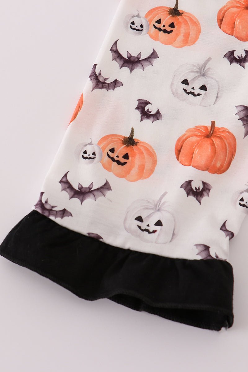 Black pumpkin print pants set - Image 4