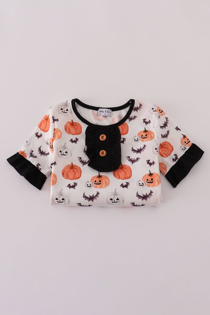 Black pumpkin print pants set - Image 6