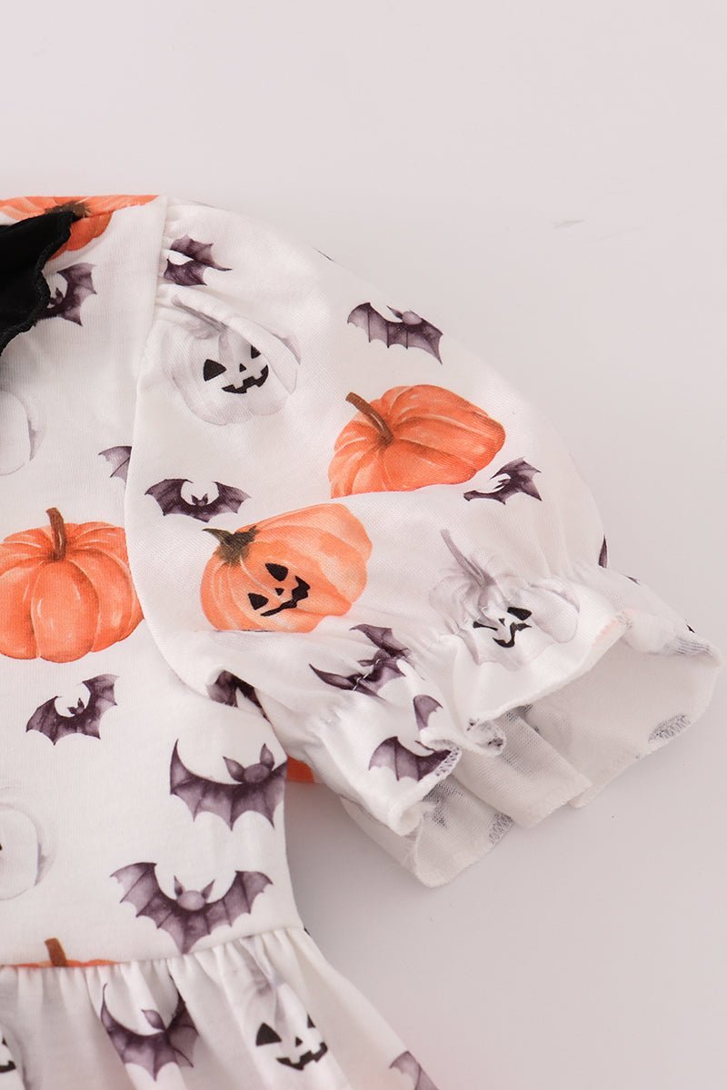 Black pumpkin print pants set - Image 2