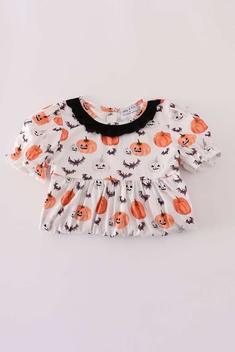 Black pumpkin print pants set - Image 5